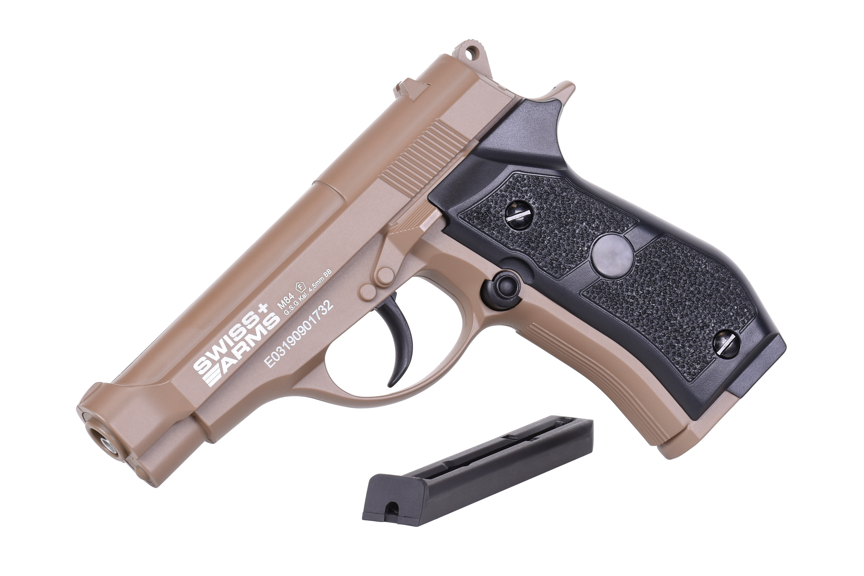 Swiss Arms P84 Tan 4,5mm BB - Druckluft Co2 Non BlowBack